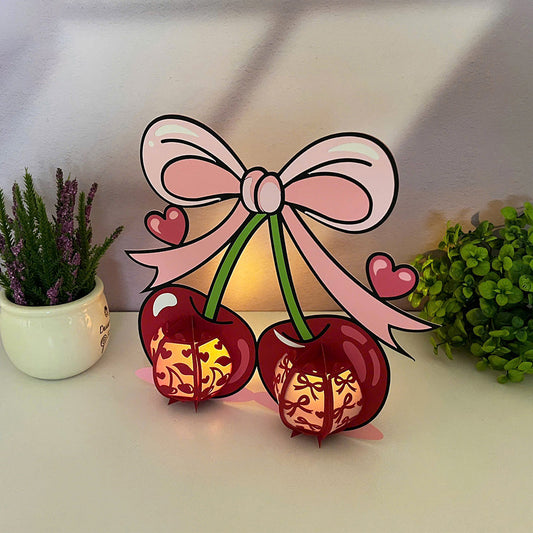 Cherry - 3D Fruit Paper Lantern File - Cricut File -