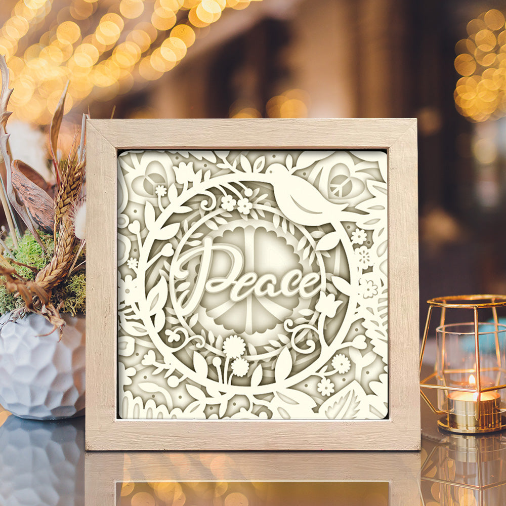 Peace – 3D Paper Cut Shadow Box File - Cricut File - (8x8 inches) -