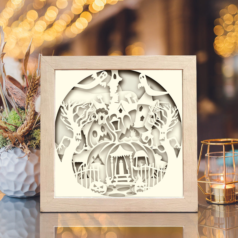 Halloween 25 – 3D Halloween Paper Cut Shadow Box File - Cricut File - (8x8 inches) -
