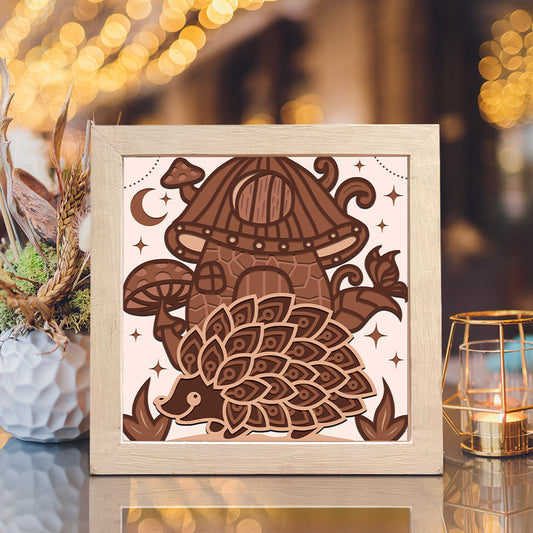 Hedgehog – 3D Paper Cut Shadow Box File - Cricut File - (8x8 inches) -