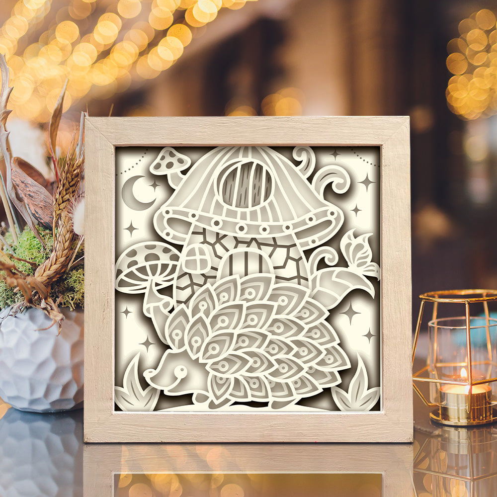 Hedgehog – 3D Paper Cut Shadow Box File - Cricut File - (8x8 inches) -