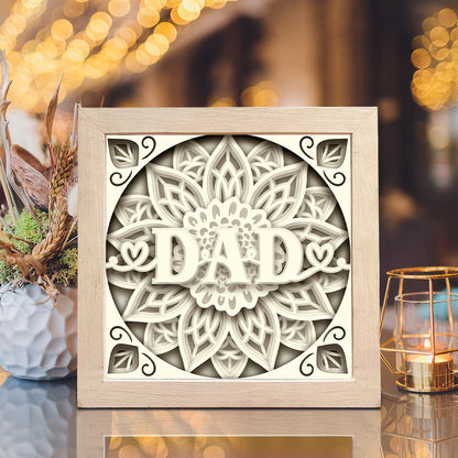 Sunflower Dad – 3D Paper Cut Shadow Box File - Cricut File - (8x8 inches) -