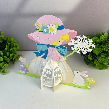 Easter Girls - 3D Easter Paper Cut Lantern File - Cricut File -