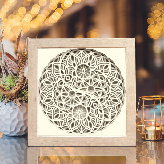Yin Yang Mandala 2 – 3D Paper Cut Shadow Box File - Cricut File - (8x8 inches) -